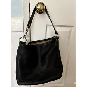 Coach black pebbled leather hobo handbag purse, A0985-F13094